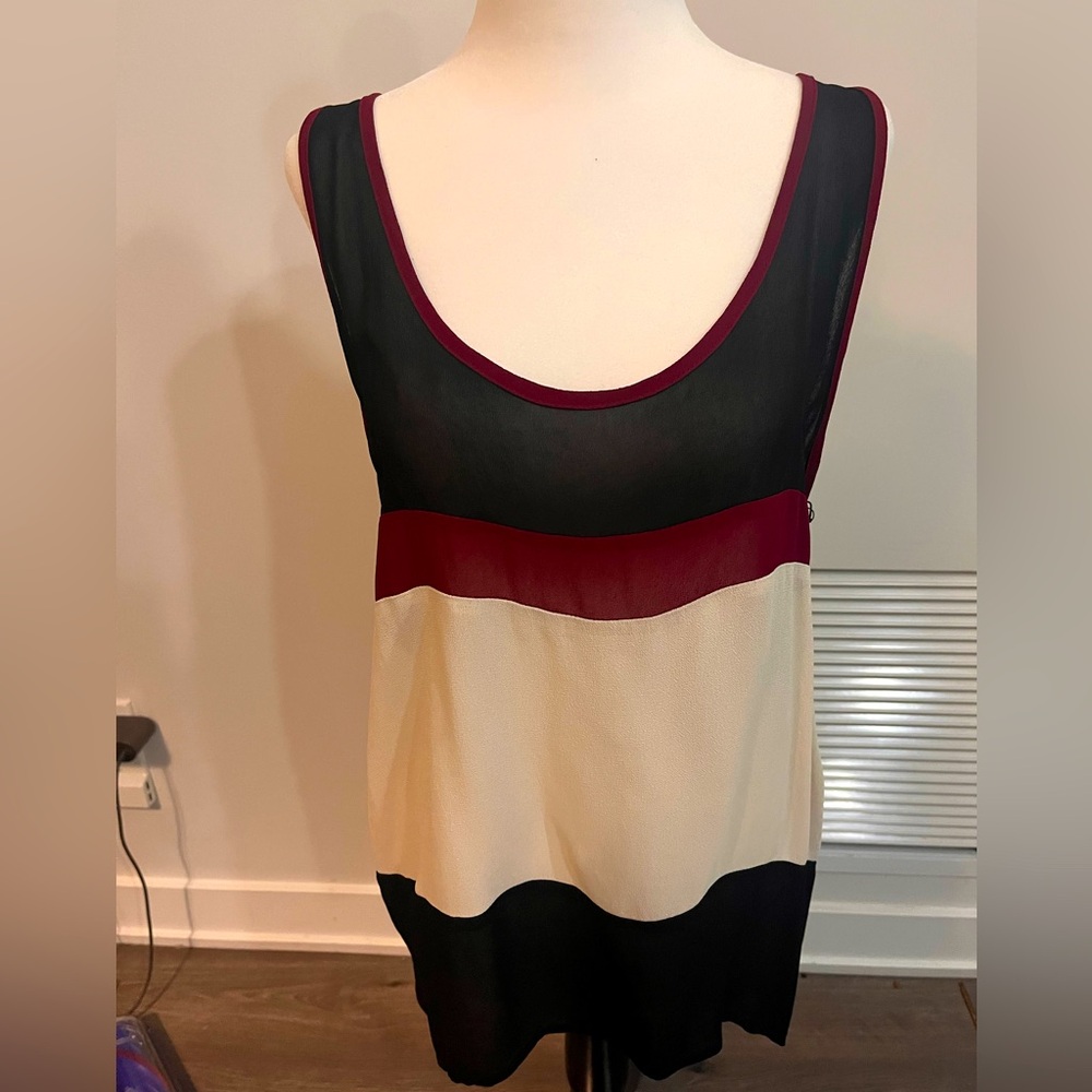 Sam and Lavi Colorblock Tank Top - Black, Cream, Red